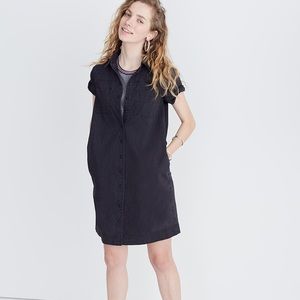 Denim A-Line Mini Shirtdress in Colton Wash Sz M